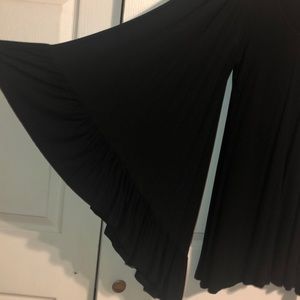 Long bell sleeve black dress